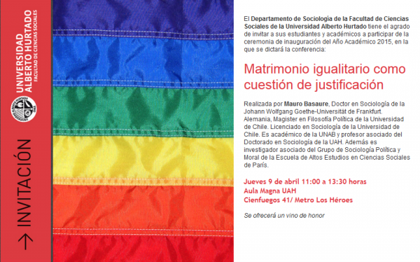 Conferencia Matrimonio igualitario como cuestión de justificación